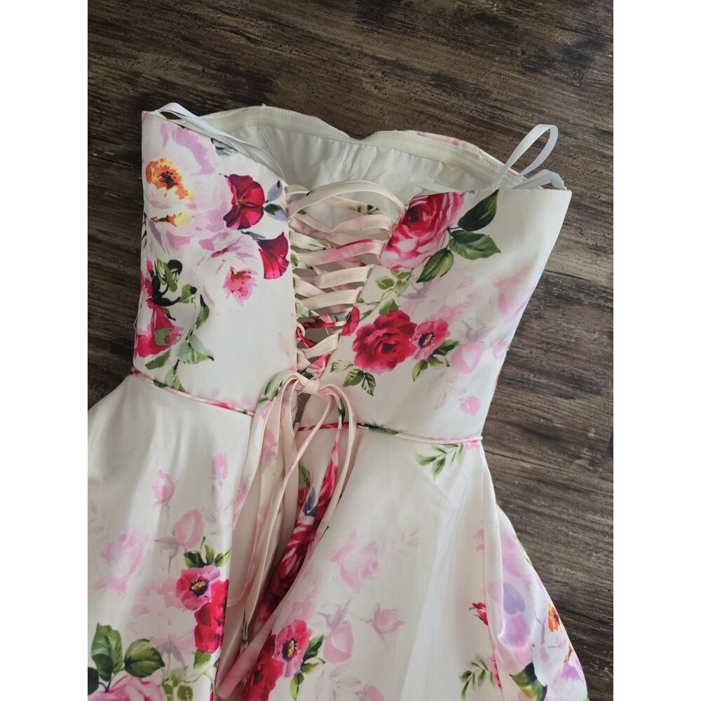 Alyce Paris Floral Ball Gown Prom Dress Sweetheart - Picture 5 of 9